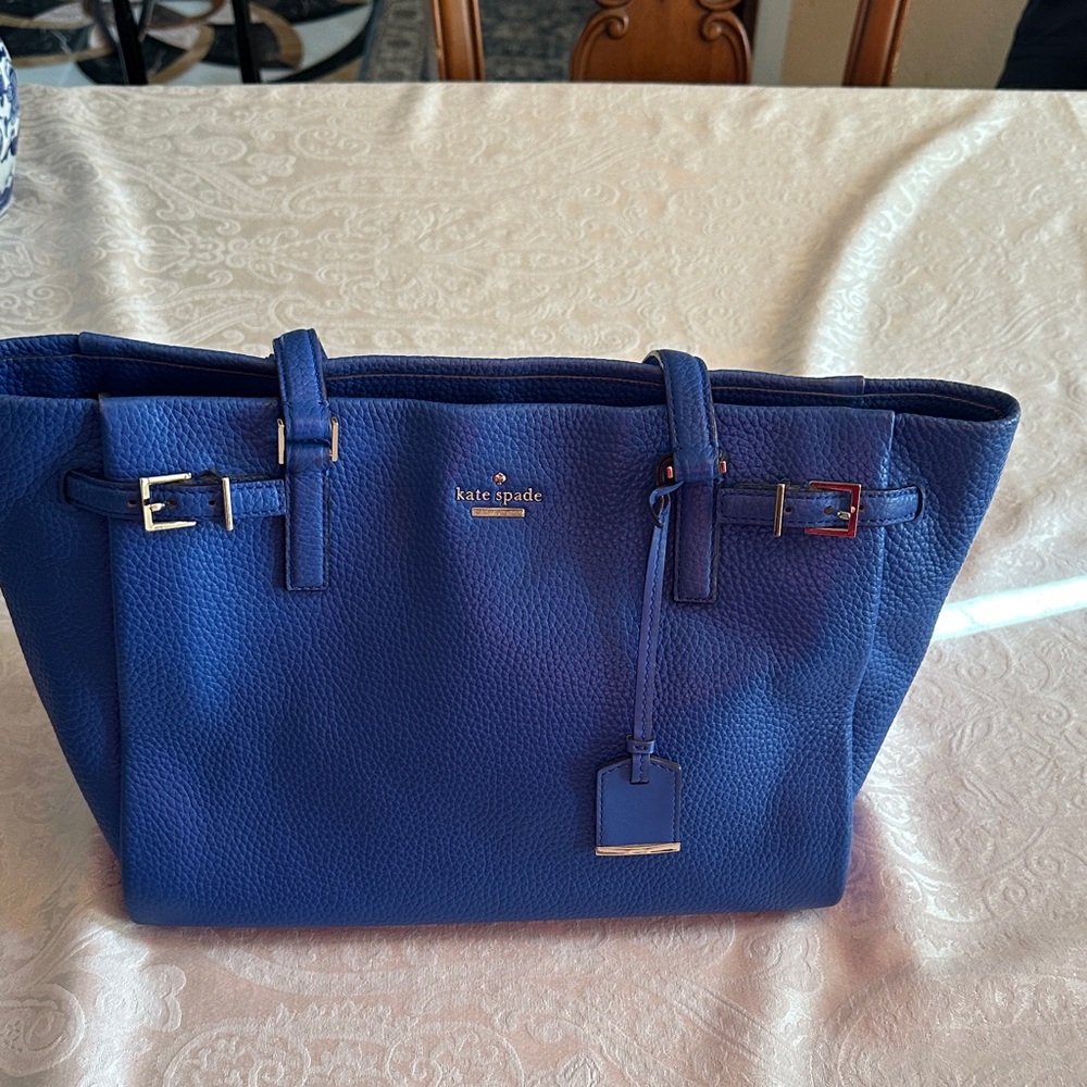 Kate Spade Royal Blue Textured Tote